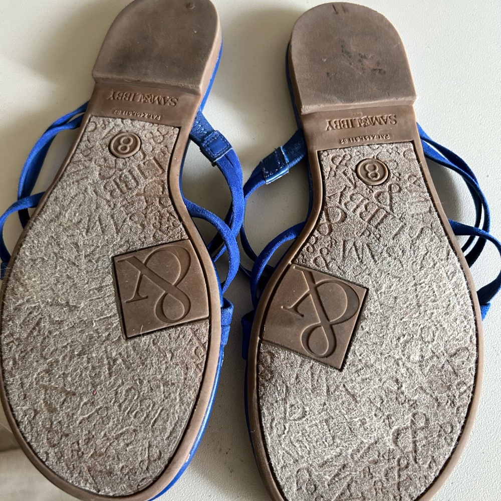 Sam & Libby Royal Blue Suede Sandals - Picture 6 of 9